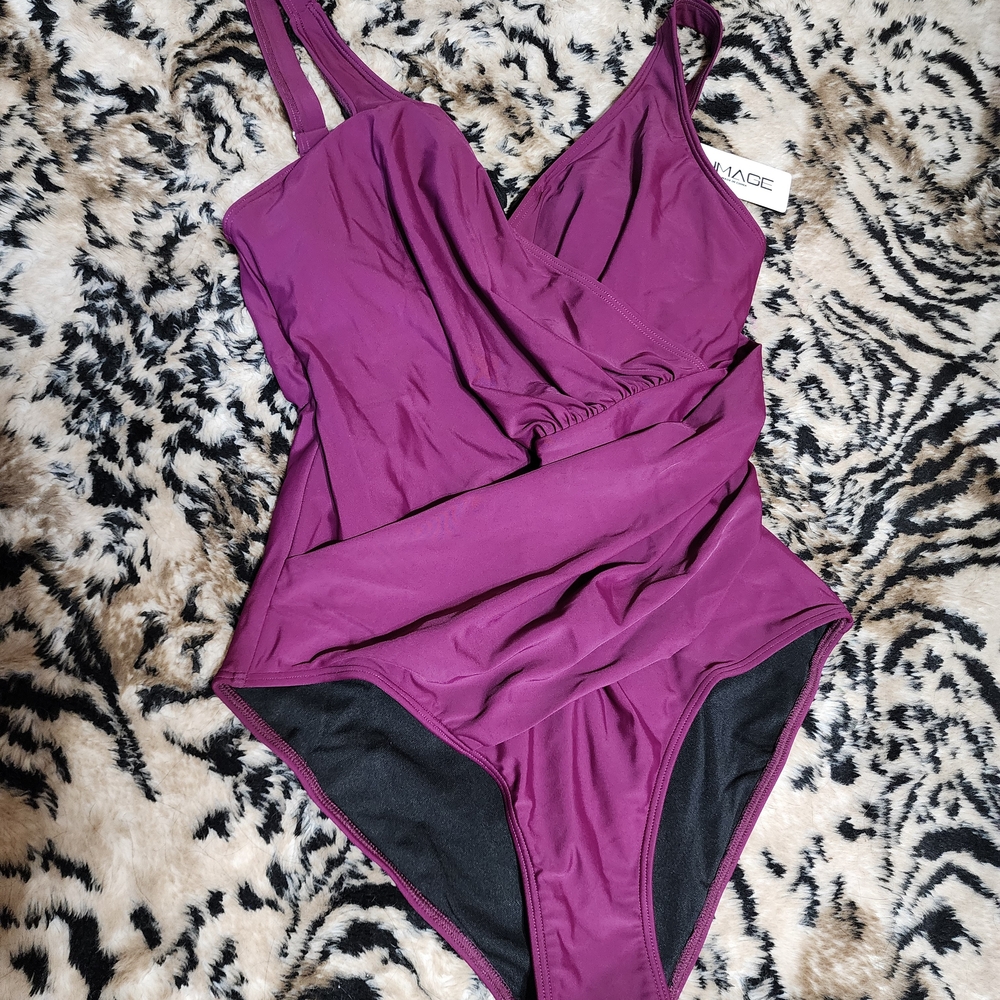 Women's NWT Burgandy Med One-Piece Swimsuit